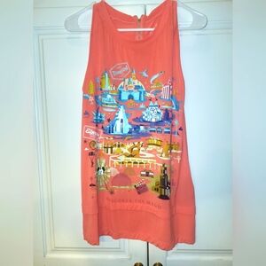 DISNEY Coral Sleeveless Graphic Tank Top MEDIUM